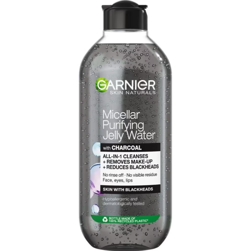 ژل میسلار واتر پاک کننده صورت و آرایش گارنیه مدل Purifying Charcoal با حجم 400 میلی لیتر