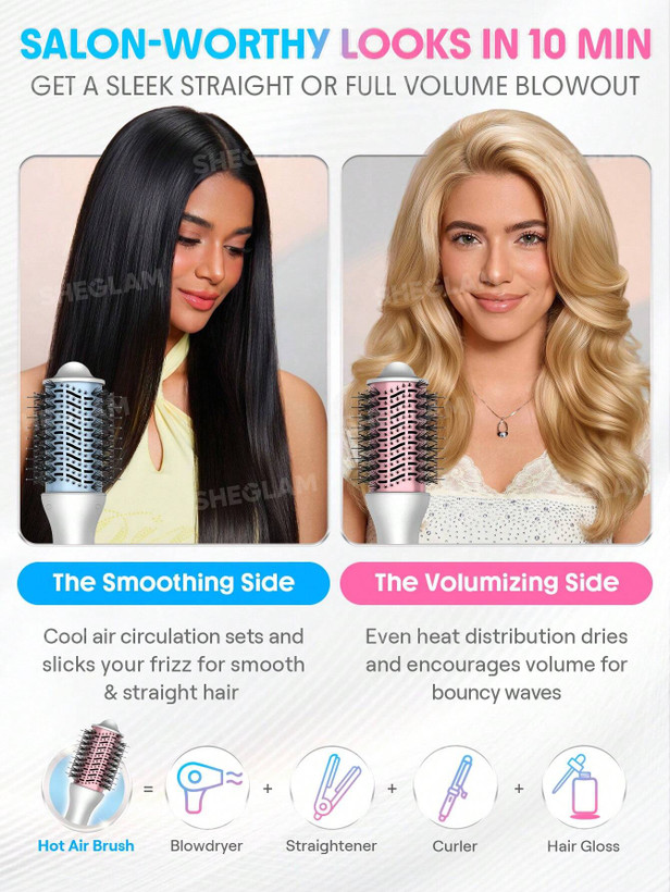سشوار برس دار حرفهای شیگلم مدل Cool Shield Blowout Brush Pro
