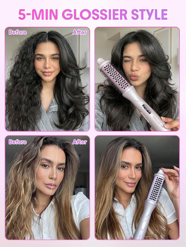 برس پیچ بخار نانو شیگلم مدل Hydra Shot Steam Blowout Brush سایز 38 میلی متر
