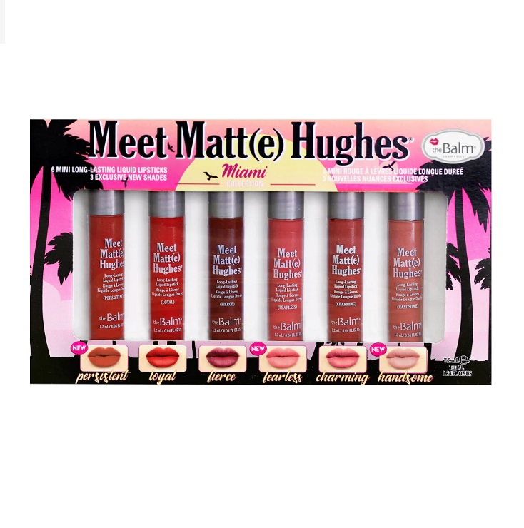 پک 6 عددی رژ لب مینی د بالم The Balm Meet Matt(e) Hughes رنگ Miami Collection