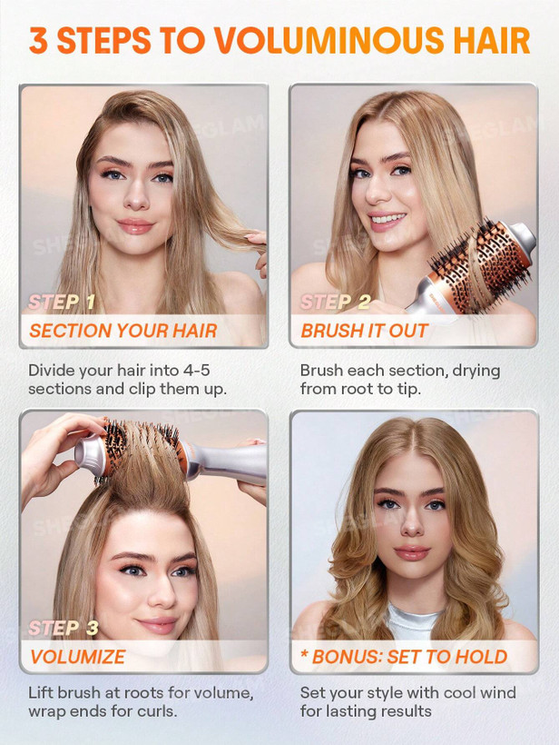 دستگاه سشوار برس دار حالت دهنده شیگلم مدل Blowout Bliss Volumizing