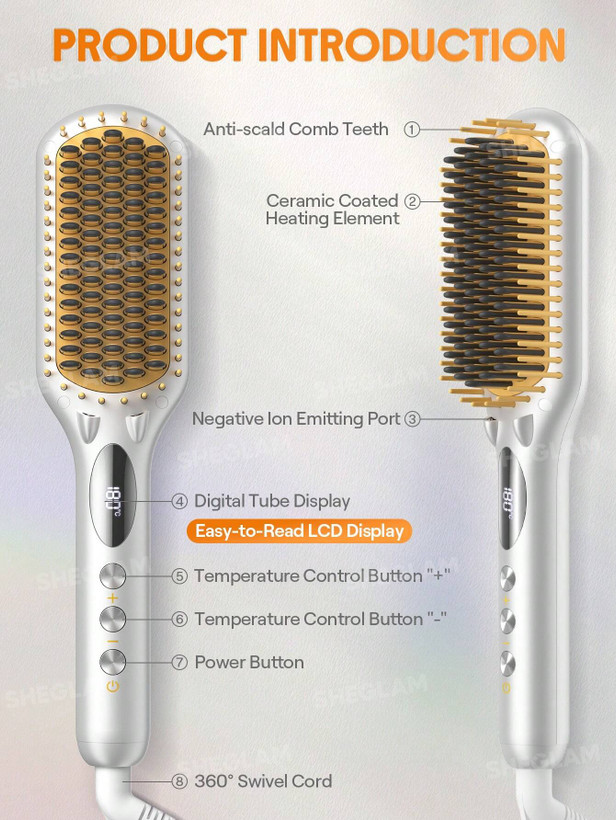 برس حرارتی صاف کننده مو شیگلم مدل Sleek Chic Triple Grip