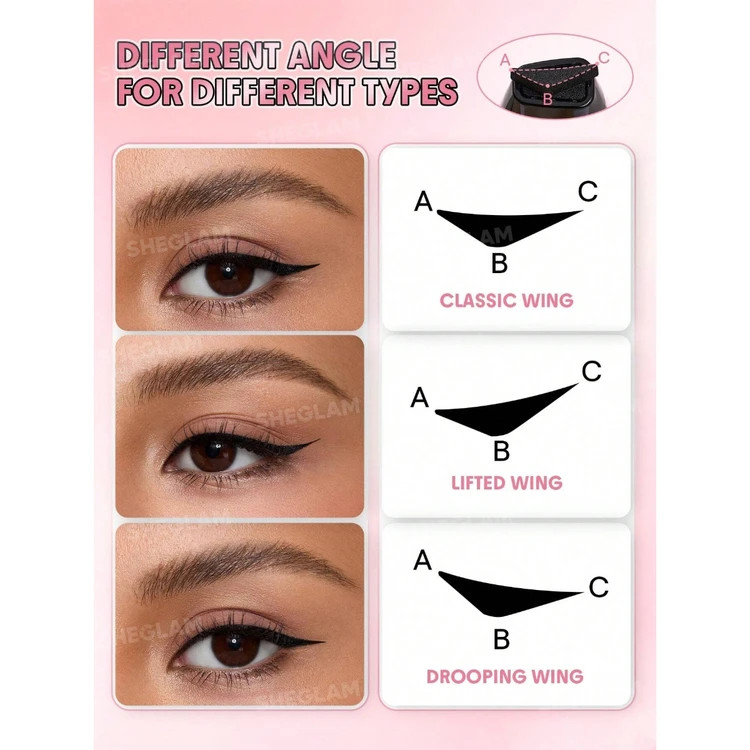 خط چشم دوطرفه استامپ دار شیگلم مدل Insta Wing Heart Stamp