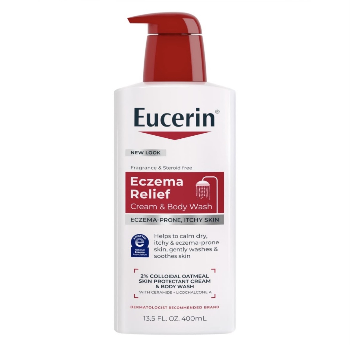 شوینده کرمی بدن ضد اگزما و تسکین‌دهنده خارش اوسرین مدل Eczema Relief حاوی ۲٪ جو دوسر کلوئیدی حجم ۴۰۰ میل